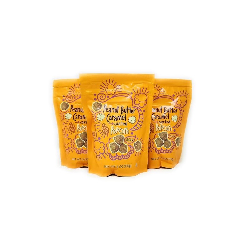 Peanut Butter Caramel Coated Popcorn Net Wt. 6 Oz (170g)