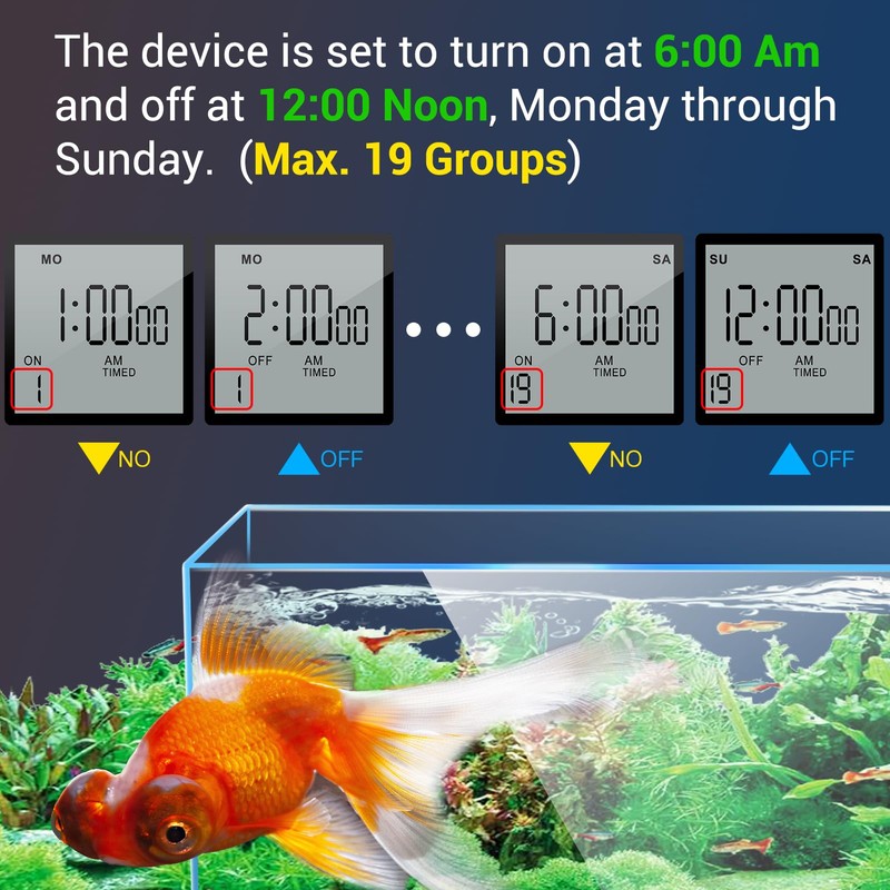 COKWEL Digital Electrical Timer Plug Socket Programmable Timer Switch for