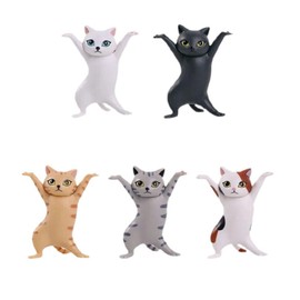 Wowjimi Pen Stand, 5 Pieces, Pen Holder, Funny Cats, Cute Birthday Present, Stylish, Easy to Use, Office, Figurine, Meeting Room, Reception, For Your Room