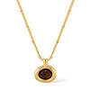 Sonateomber Gold Natural Tigers Eye Stone Pendant Necklace for Women