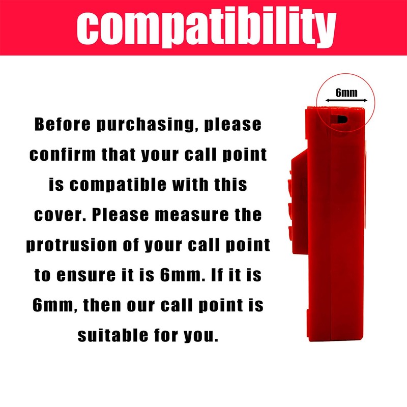 6Pcs Call Point Cover,Hinged Clear Fire Alarm Protective Covers,Compatible with