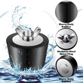 Pack of 2 Winter Plugs Pool 1.25-1.5 Inch / 32-38 mm Pool Inlet Nozzle Rubber Plug with Stainless Steel Wing Nut to Prevent Frost Damage to Swimming Pool Drain Pipes