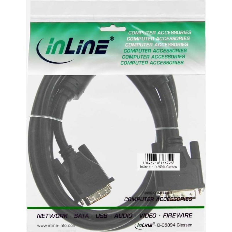 InLine® 17775 5 m DVI-D Cable DVI-D DVI-D DVI –