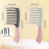Wide Tooth Comb for Curly-2PCS,Detangling Hair Brush with Double-layer Wavy