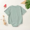 Merqwadd Baby Boy Girl Bubble Romper Infant Oversize Plain Crewneck