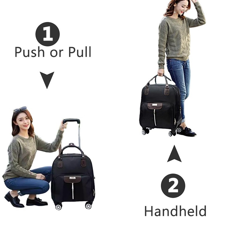 Rolling Laptop Bag, Lightweight Travel Trolley Luggage with 360° Spinner