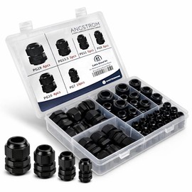 ANGSTROM 41pcs PG Cable Gland Kit for Waterproof Junction Boxes and Cord Grip Strain Relief PG7 PG9 PG11 PG13.5 PG16 PG19
