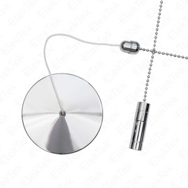 ElekTek Chrome Light Pull Switch Kit with Pull Chain and Connector Cylinder