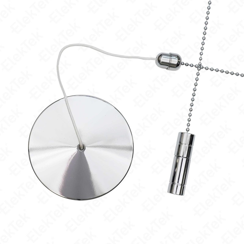ElekTek Chrome Light Pull Switch Kit with Pull Chain and
