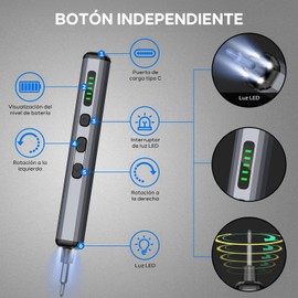 68 en 1 Destornillador Electrico,desarmador electrico inalambrico con 4 LED,2 modos de funcionamiento,con caja metálica,para Reparar Anteojos, Televisores, computadoras, Teléfonos Móviles, Cámaras