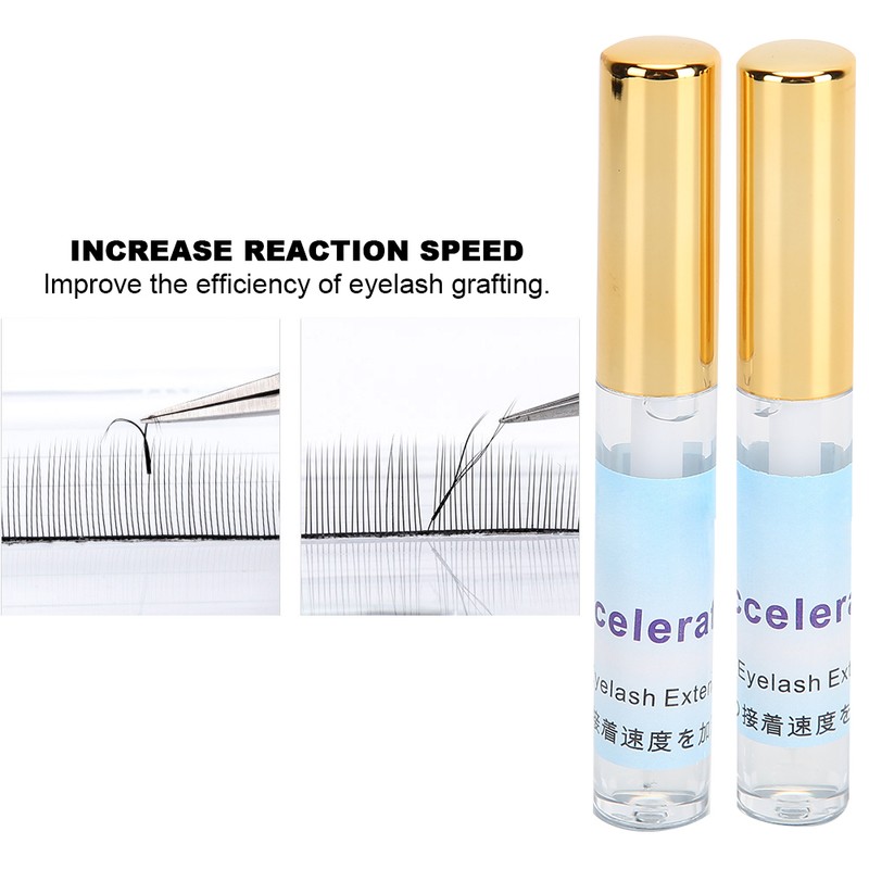 2 Bottles Eyelash Extension Accelerator Waterproof LongLasting Adhesive Quick Dry
