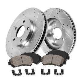 Callahan Front Brake Kit For 2014 2015 2016 Acura MDX Drilled and Slotted Brake Rotors and Ceramic Brake Pads