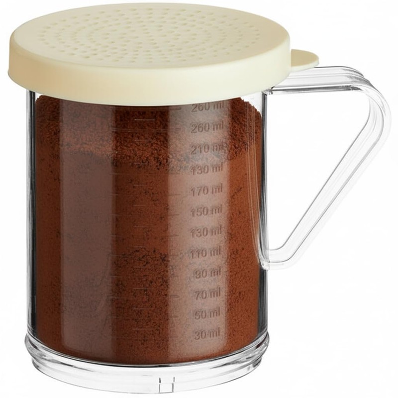 2-Pack 10 oz Polycarbonate Spice Shakers with Beige Lids, Durable