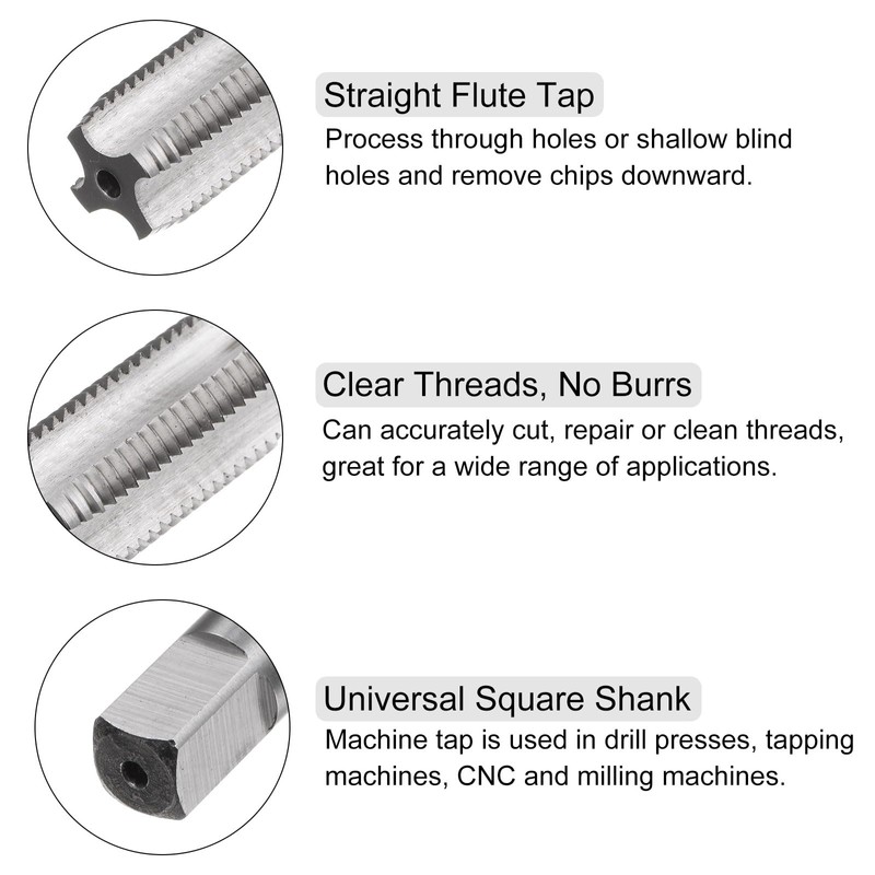 uxcell 2pcs Tap and Die Set, 1/2-20 UNF Left Hand