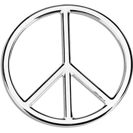 Cruiser Accessories 83063 3D-Cals Peace Raised Adhesive Decal, Chrome
