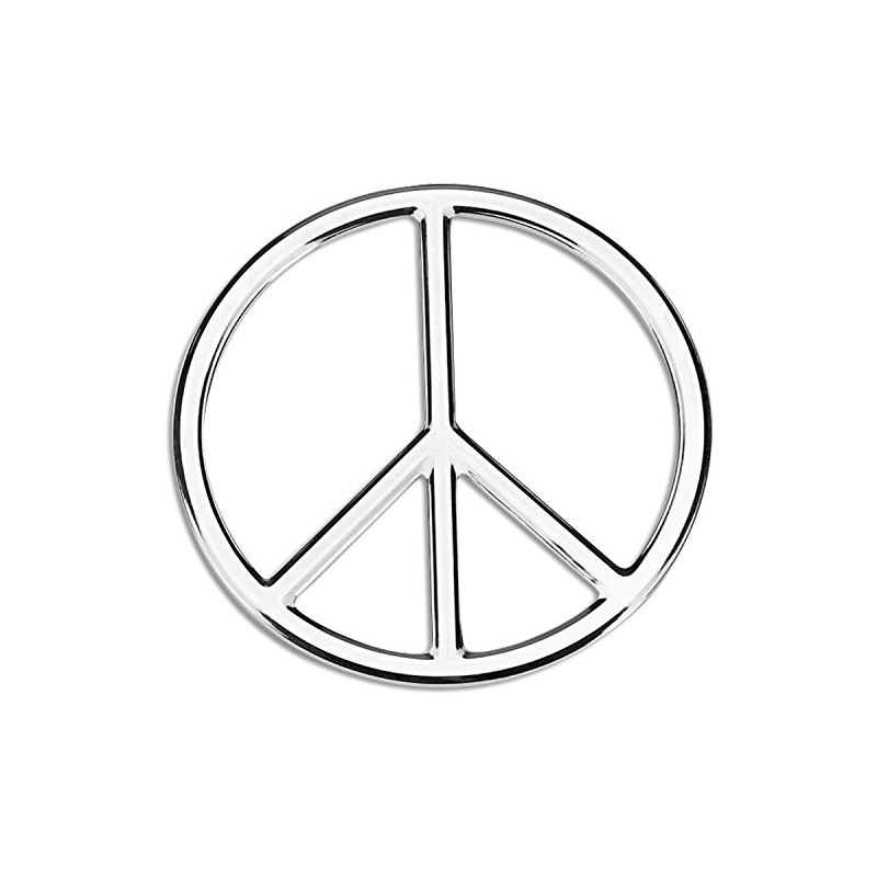Cruiser Accessories 83063 3D-Cals Peace Raised Adhesive Decal, Chrome