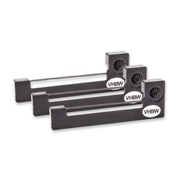 vhbw 3 x Ink Ribbon Label Tape Compatible with Sinclair Mindware MW 100 Dot Matrix Printer, Receipt Printer - Black