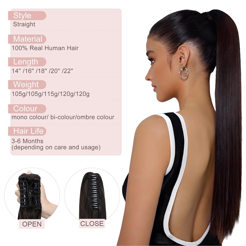 BH Claw Ponytail Extensions Real Hair
