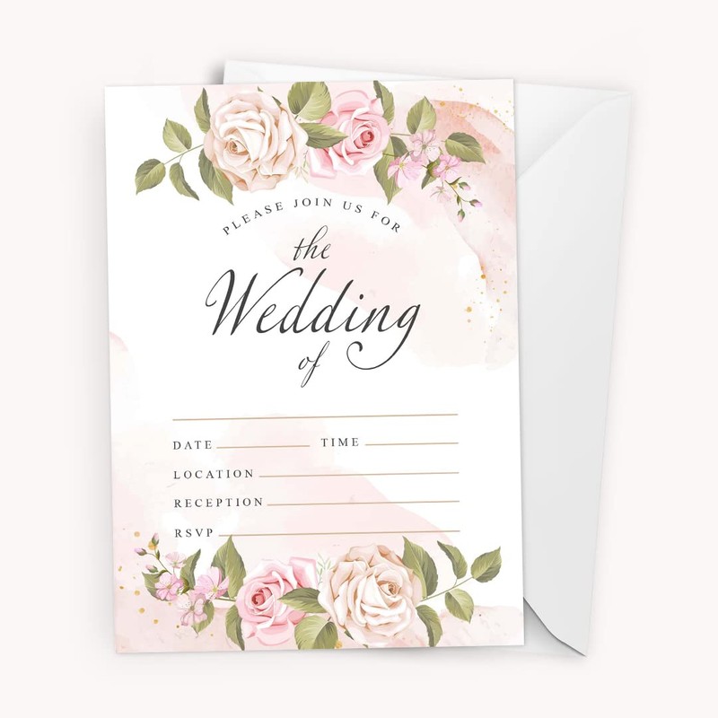 Kirsten McMillan Floral Wedding Invitations with Envelopes - A6 Designed