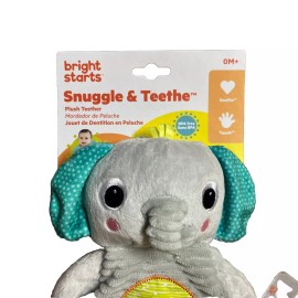 Bright Starts Snuggle Teethe BPA-free Crinkle Teething Plush Baby Toy Elephant
