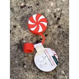 Target NWT 2024 Target Bullseye Playground Red Peppermint Candy Holiday Straw Topper