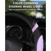 Cxtiy D-Shaped Flat Bottom Steering Wheel Cover for Women Girl,