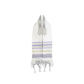 AfinderDE Men's Women's Jerusalem Tallit Scarf Messianic Tallit Prayer Scarf with Talisbag Jude Christian Gift 185 cm x 54 cm