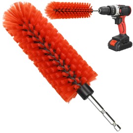 Drill Brush for Car Wheel and Bottle, Highly Dense and Durable Car Cleaning Brush for Wheels, Rims, Engines, Exhaust, Bottle(Red)