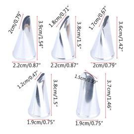 5 Pieces Russian Stainless Steel Piping Nozzles, Various Shapes, DIY Baking, for Cupcakes, Muffins Decoration