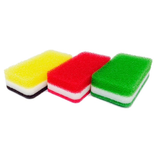 Duskin Antibacterial Type S Kitchen Sponge, Set of 3 Colors, 3 Piece Pack