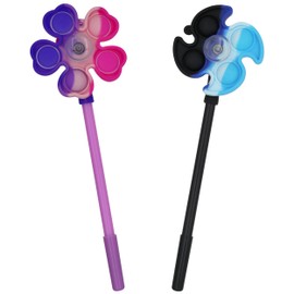 Merangue 15 Pack Fidget Pop Spinner Ballpoint Pens – Assorted Colours, Black Ink