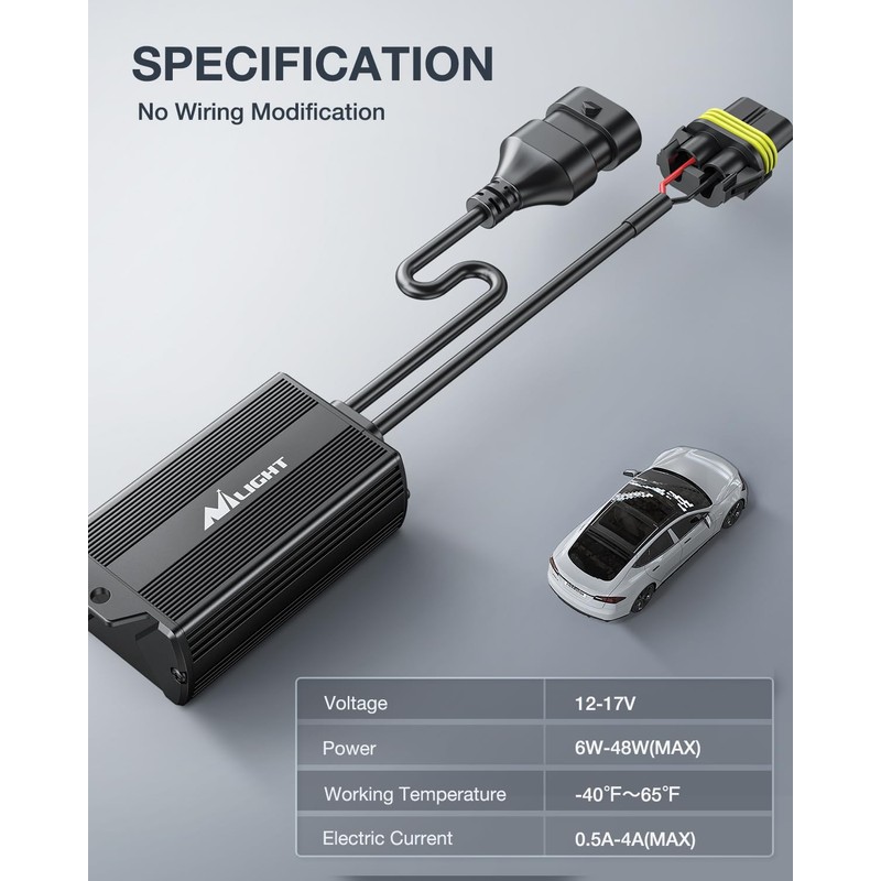 Nilight 9005/9006/9012 LED CANbus Decoder - Anti-Flickering Harness Error Free