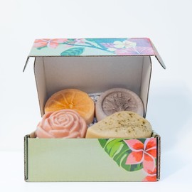 LU'HANNA LU'HANNA Handmade All-Natural Castile Soap w/Essential Oils & Organic Clays, Rose, Lavender, Citrus, Tea Tree Eucalyptus, (Pack of 4, 3.5 oz each)