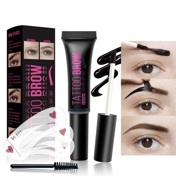 Eyebrow Tint Tattoo Peel Off Eyebrow Gel Tint Kit Semi-Permanent