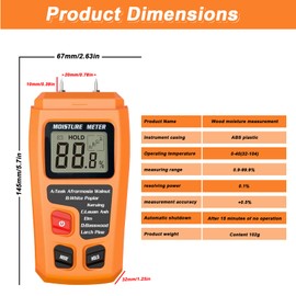 Moisture Meter, Moisture Meter Detector, Moisture Detector, Pin Type Wood Moisture Meter with Digital LCD Display, Moisture Meter Wood for Walls, Masonry, Cement Mortar, Building Materials