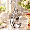 Elegant Swan Spoon and Fork Holder, Decorative Metal Cutlery Organizer