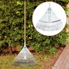 Fenteer Garden Leaf Rake Garden Camping Rake Folding Metal Rake