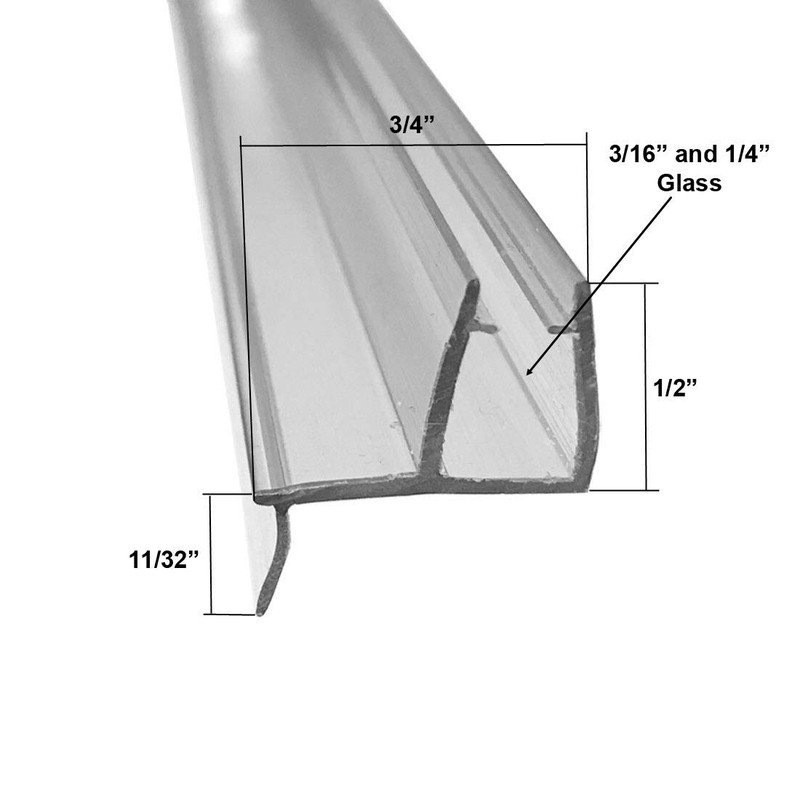Clear Bottom Wipe with Drip Rail for 3/16" and 1/4"
