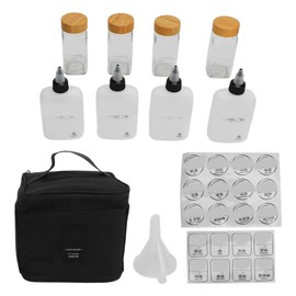 Camping Spice Bottle Kit Outdoor Picnic Spice Container Sealed Seasoning Spice Condiment Dispenser Black