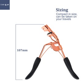 Inge Eyelash Curler | 5 Replacement Pads Lash Curler Eye Lash Curler Lash Lifter | Fitting All Eye Shapes no Pinching | Rose Gold