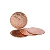 GoCraft Hammered Copper Coasters | Handmade Coasters with Padded Cork