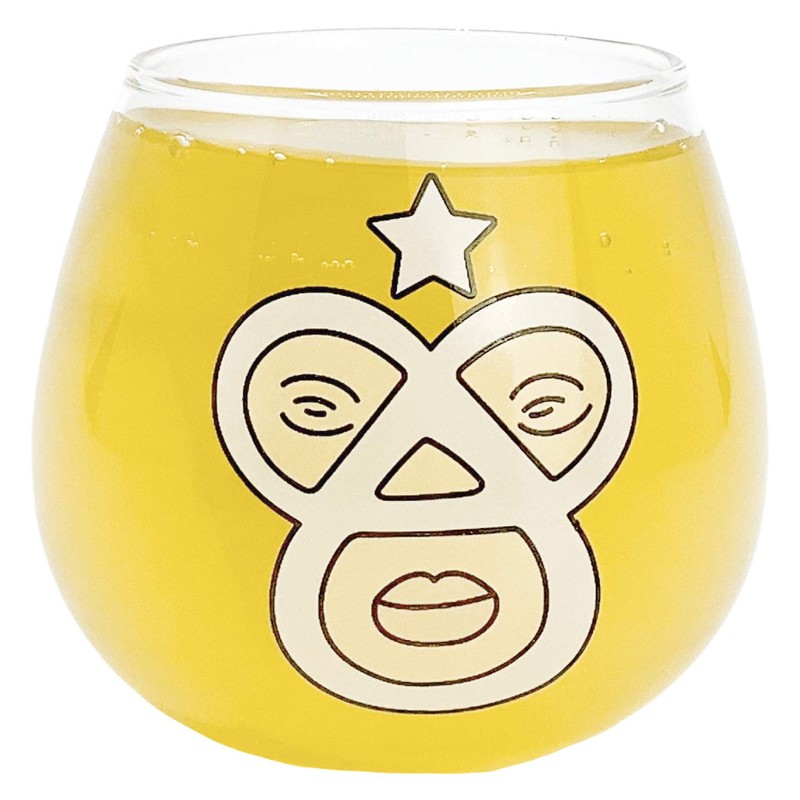 Sunart SAN3613 Funny Tableware, STRONGEST Maskman, Wobble Glass, Transparent