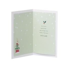 UK Greetings Christmas Card for Brother - Hanging Ornaments Design