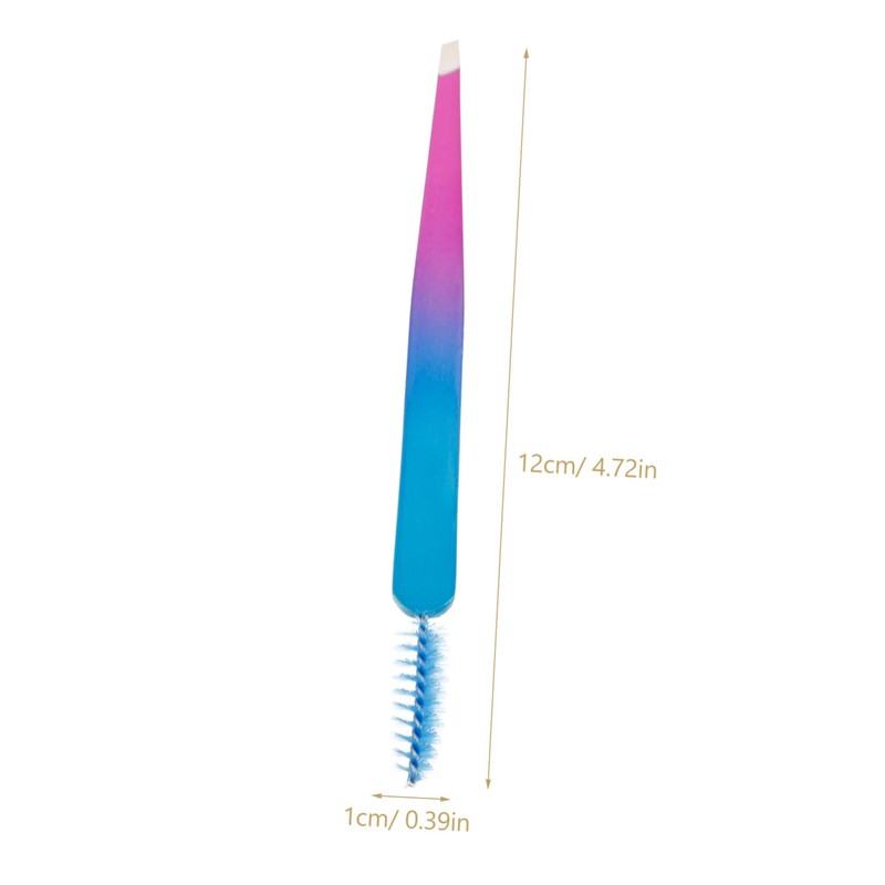 Baluue Stainless Steel Travel Eyebrow Tweezer with Brush Portable Eyebrow