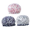 TOVINANNA 3pcs Hair Salon Cap Double Layer Bath Hat Reusable
