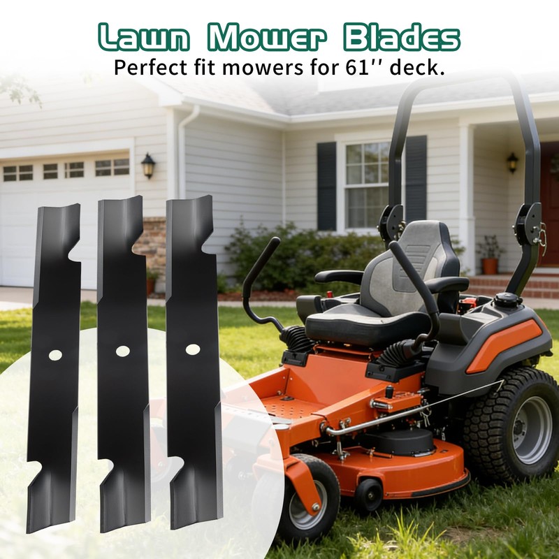Belleone 5101755 Replacement Lawn Mower Blades for 61" Deck, Fit