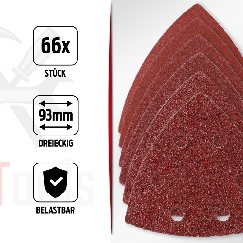 bestTools Delta Sandpaper 93 mm - 66-Piece Set | Universally