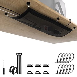 Ultimate Setup Bandeja Cables Escritorio - Organizador de Cables Escritorio - Organizador Cables - Ordenador de Cables - Cable Management Desk Negro