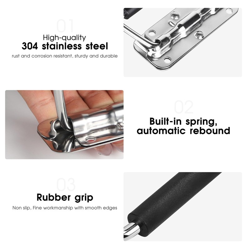 SUPAWAY Pack of 4 Folding Handles, Small Spring-Loaded Box Handle,