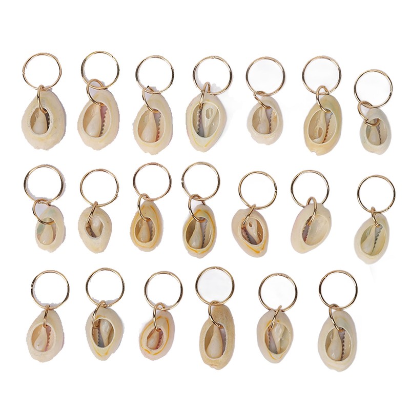 20pcs Shell Dreadlocks Ring DIY Cute Exqusite Hair Braiding Pendant
